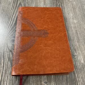 Tyndale Slimline Holy Bible Large Print NLT Cross LeatherLike New Living Transla